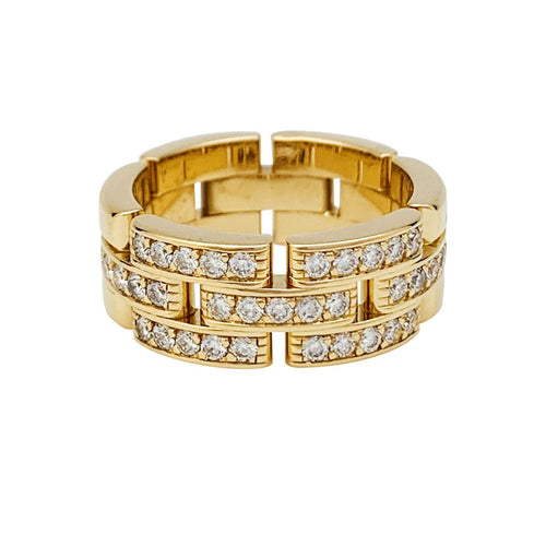 Bague 54 Bague Cartier "Maille Panthère" or jaune et diamants. 58 Facettes 31001