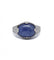Bague 53 / Blanc/Gris / Or 750 Bague Saphir Cabochon 58 Facettes 210226R