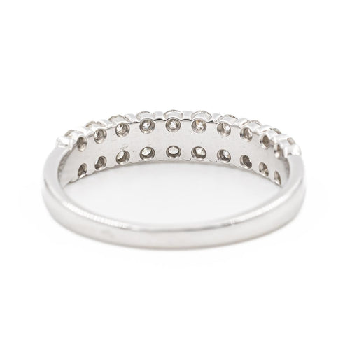 Bague 55 Bague Demi alliance Or blanc Diamant 58 Facettes 2092894CN