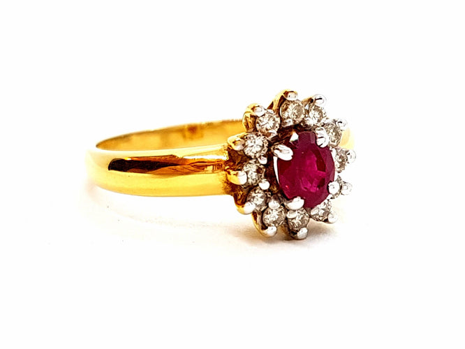 Bague 56 Bague Or jaune Rubis 58 Facettes 06332CD
