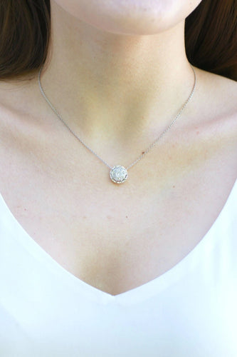 Collier Collier pendentif vintage en or blanc et diamants 58 Facettes