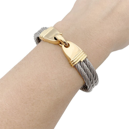 Bracelet Bracelet vintage Fred "Force 10" or et acier. 58 Facettes 33491