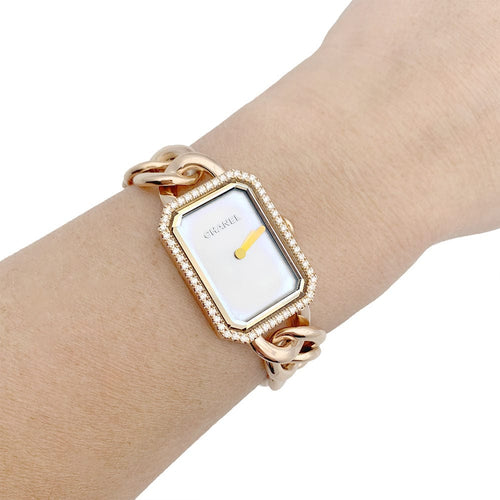 Montre Montre Chanel, "Première Chaîne Gourmette", or rose, diamants. 58 Facettes 33507