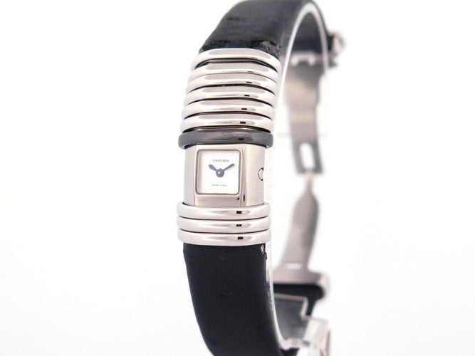 Montre vintage montre CARTIER declaration titane & acier 4 diamants 0.12ct quartz 58 Facettes 254101