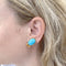 Boucles d'oreilles Boucles d'oreilles en or jaune, turquoises. 58 Facettes 31468