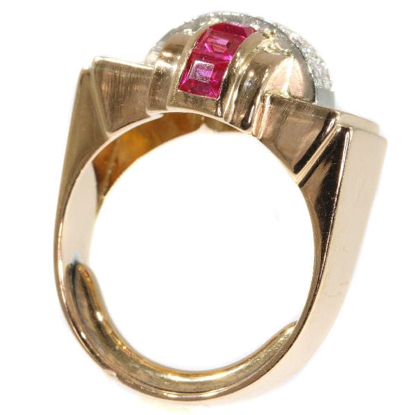 Bague 53 Bague cocktail en or, diamants, rubis 58 Facettes 16295-0170