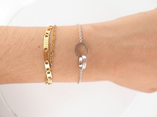 Bracelet bracelet CARTIER love crb6027200 en or blanc 18k t 17 chaine 58 Facettes 253421