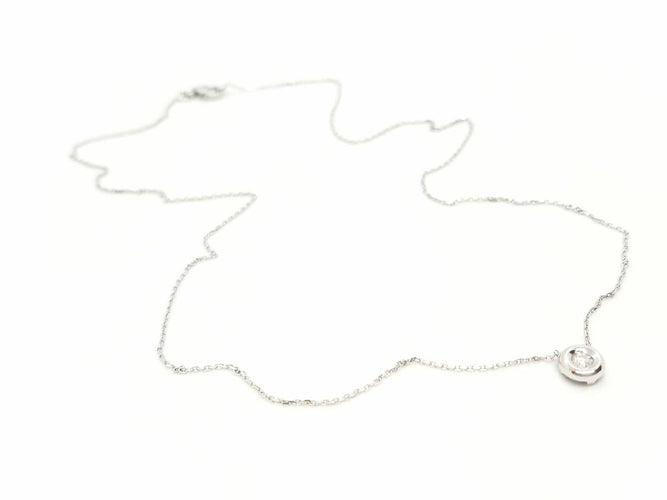 Collier Collier Or blanc Diamant 58 Facettes 579140RV