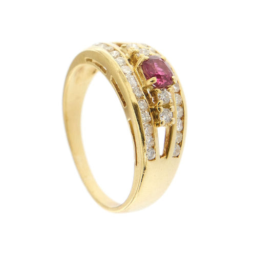 Bague 58 Bague bandeau Or jaune Diamant Rubis 58 Facettes 22744