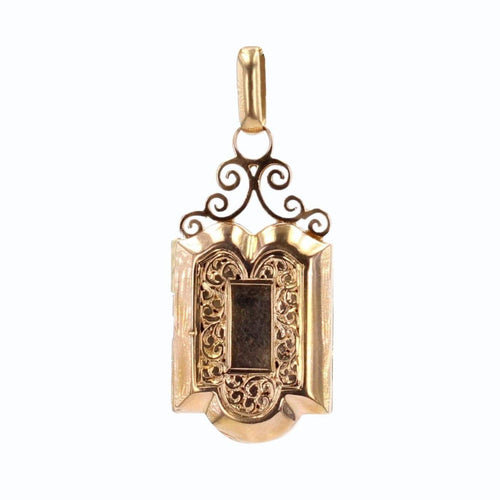 Pendentif Petit médaillon ancien en or rose ciselé 58 Facettes 21-594