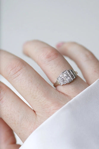 Bague Bague Art Déco escalier diamants 58 Facettes