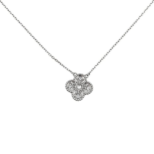 Collier Collier Van Cleefs & Arpels "Vintage Alhambra" en or blanc et diamants. 58 Facettes 31024