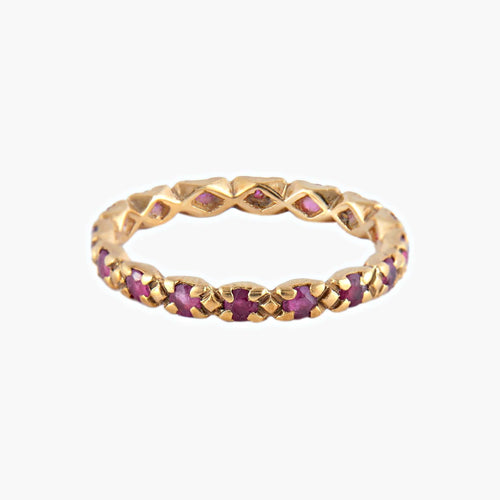 Bague 52 / Rubis / Or Jaune ALLIANCE "ROUGE" OR & RUBIS 58 Facettes BO/220065