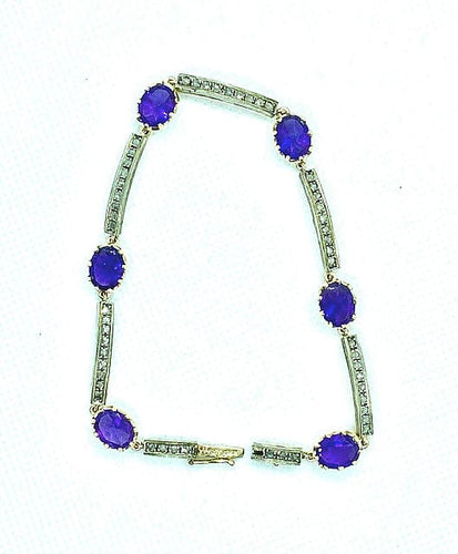Bracelet Bracelet Or jaune Argent Améthystes 58 Facettes