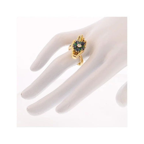 Bague 54 Bague saphirs 1 carat, émeraudes 0.15 carat et diamant 0.11 carat en or jaune 58 Facettes 228650