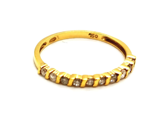 Bague 56 Bague demi alliance Or jaune Diamant 58 Facettes 1178332CD