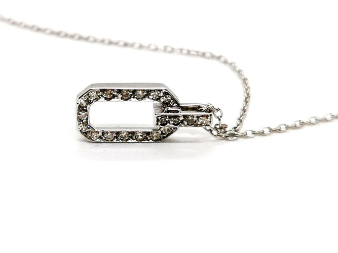 Collier Collier Or blanc Diamant 58 Facettes 1167356CD