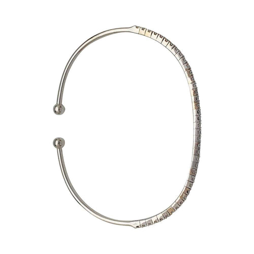 Bracelet Bracelet jonc diamants or blanc. 58 Facettes 31705