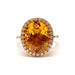 Bague Bague cocktail citrine ovale diamants or jaune 58 Facettes