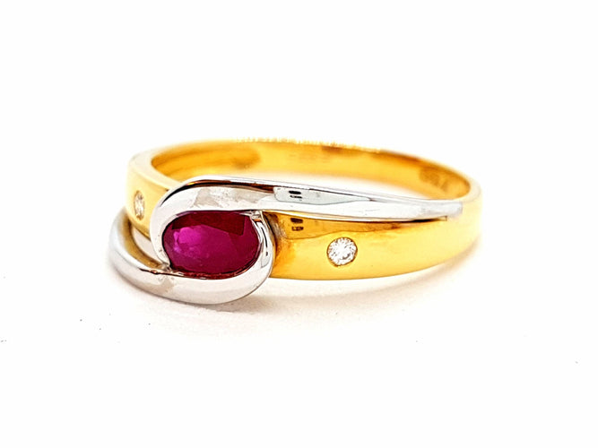 Bague 59 Bague Or jaune Rubis 58 Facettes 06324CD