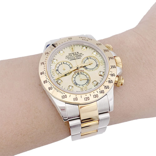 Bracelet Montre Rolex, "Cosmograph Daytona", or jaune et acier. 58 Facettes 33599