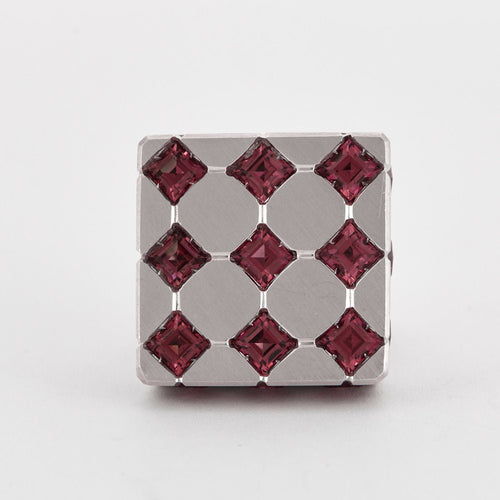 Bague 55 Bague Cocktail Damier Tourmalines 58 Facettes