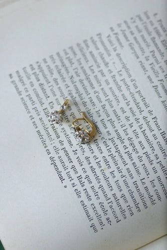 Boucles d'oreilles Dormeuses anciennes diamants 0.50 Ct 58 Facettes