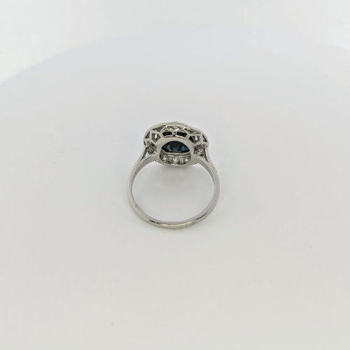 Bague Bague platine diamants et saphir 58 Facettes 25684