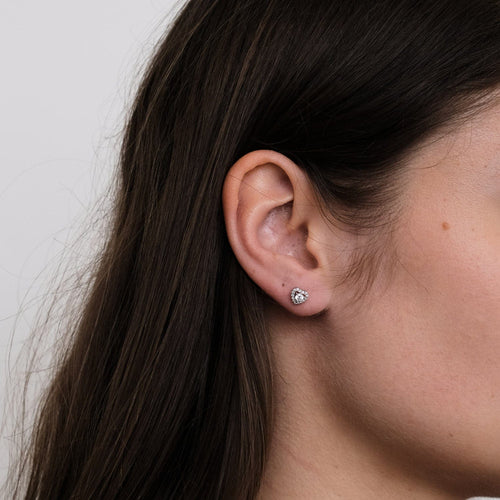 Boucles d'oreilles Boucles d'oreilles cœurs en Or blanc diamants 58 Facettes