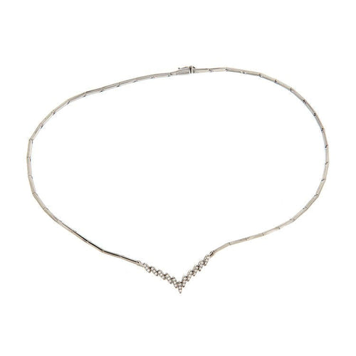 Collier Collier en or blanc diamants 0,35 ct 58 Facettes G3161