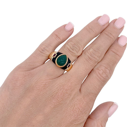 Bague 53 Bague Cartier, "Gaïa", or jaune, pierres de couleurs. 58 Facettes 32784