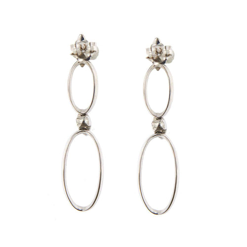 Boucles d'oreilles Boucles d'oreilles pendantes 2 ovales 58 Facettes 29414