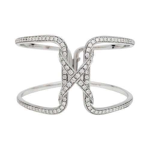 Bracelet Bracelet Manchette Chaumet, "Liens", or blanc, diamants. 58 Facettes 30823