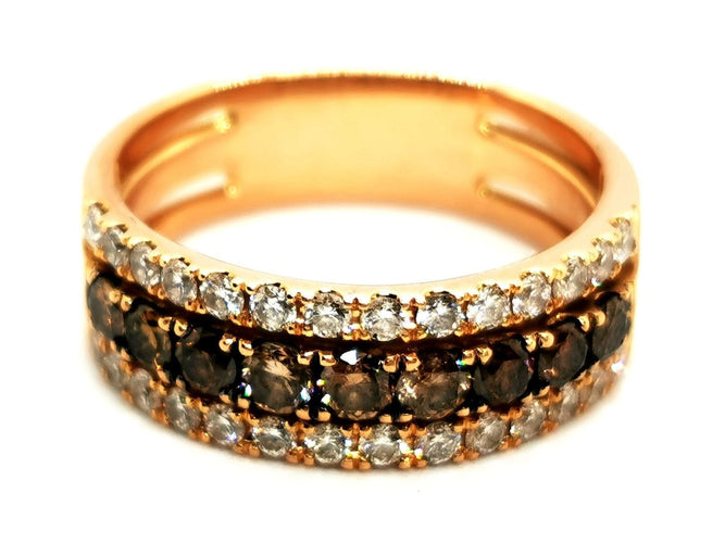 Bague 55 Bague Or rose Diamant brun 58 Facettes 1875649CN