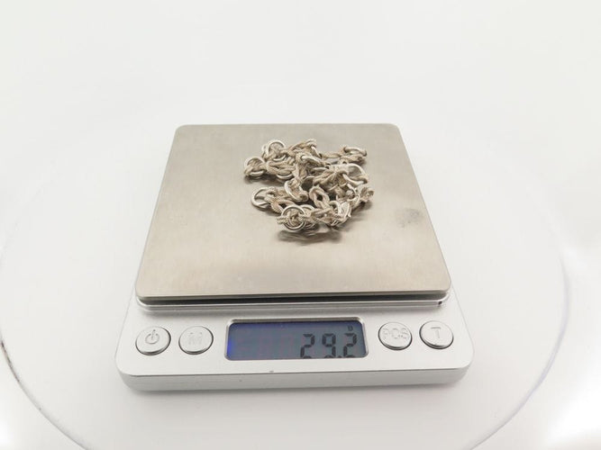 Collier vintage collier HERMES maille cordage noeuds marins argent massif 58 Facettes 257141