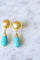 Boucles d'oreilles Boucles d'oreilles or et goutte de turquoise 58 Facettes