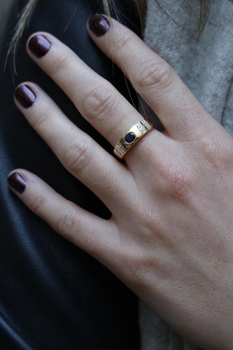 Bague 53 Bague Jonc Or jaune Saphir 58 Facettes 1913084CN