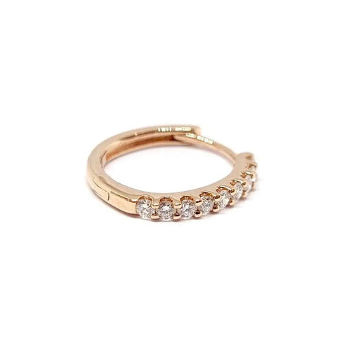 Boucles d'oreilles Boucles d'oreilles créoles diamants or rose 58 Facettes