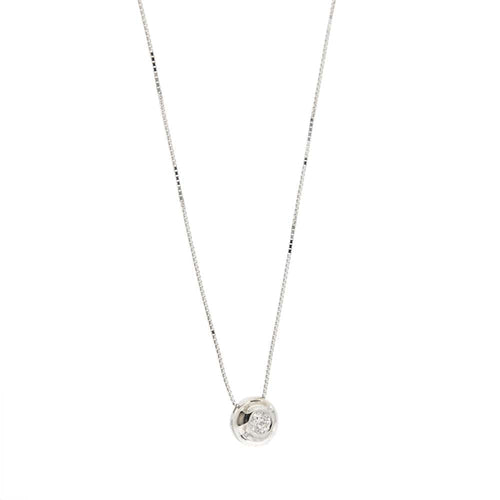 Collier Collier or blanc avec diamant de 0,15 ct 58 Facettes 25854