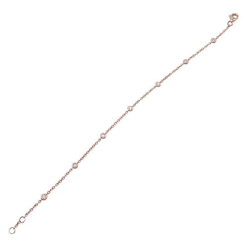 Bracelet Bracelet gouttière or rose et diamants. 58 Facettes 32308