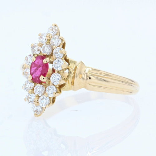 Bague 54 Bague marquise rubis diamants 58 Facettes 22-207