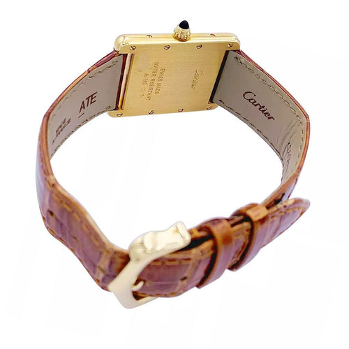 Montre Montre Cartier "Tank Louis Cartier" en or jaune. 58 Facettes 32595