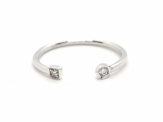 Bague 54 Bague Toi et Moi Or blanc Diamant 58 Facettes 579284RV