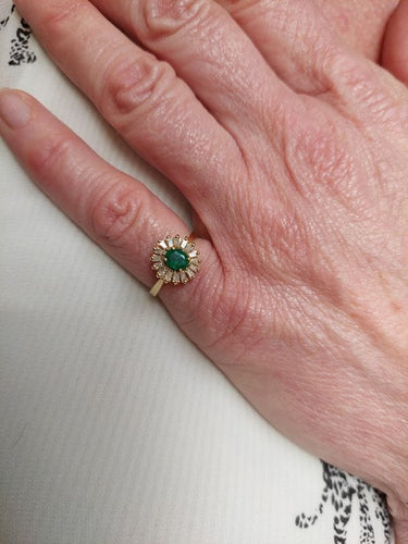 Bague BAGUE MARGUERITE ÉMERAUDE DIAMANTS 58 Facettes 076151