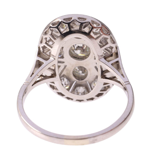 Bague 58 Romance éternelle : bague Art Déco en platine et diamants des années 1950 58 Facettes 24002-0085