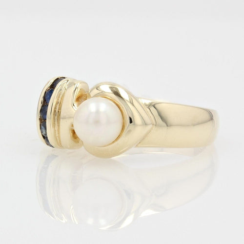 Bague 52 Bague moderne perle et saphirs 58 Facettes 15-222B