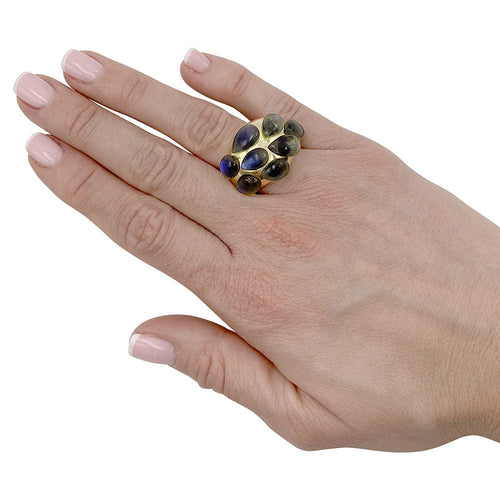 Bague 52 Bague Pomellato, Rugiada, or jaune, labradorites. 58 Facettes 32470