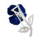 Broche Clip Boucheron, "Eglantine", en or blanc, platine, émail et diamants. 58 Facettes 33342