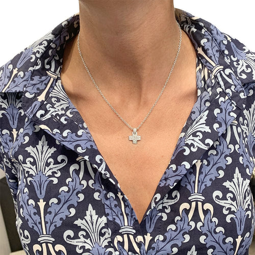 Collier Collier Pomellato, "Croix", or blanc et diamants. 58 Facettes 31733