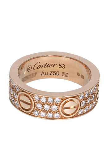 Bague 53 Bague CARTIER Love Pavé 58 Facettes 63219-59352